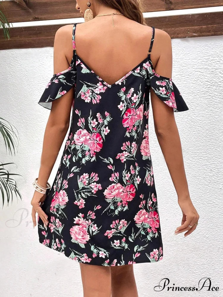 Seductive Bandeau Patterned Summer Flower Dress oldfloraldress-250126