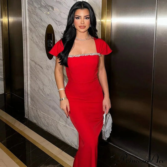 Seductive Cascade Crystal Bandage Gown Formal Gown promdress-250223
