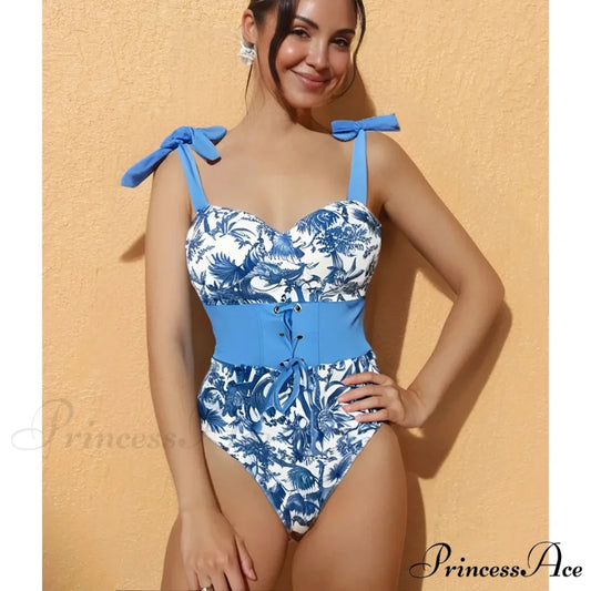 Seductive Cut Out Enhancing One Piece Swimsuit Blue / S onepiece-250223