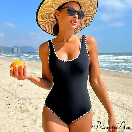 Seductive Ebony Backless Swimsuit One Piece Black / S onepiece-250223