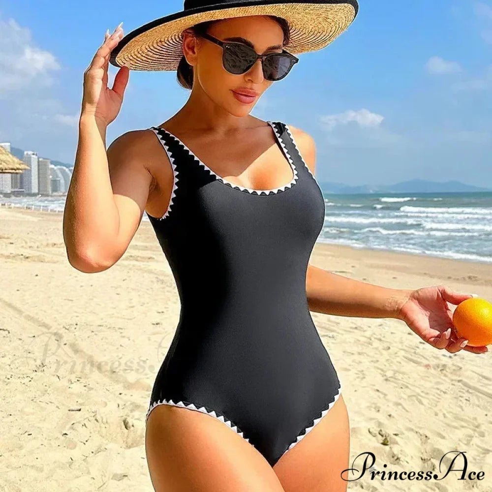 Seductive Ebony Backless Swimsuit One Piece onepiece-250223