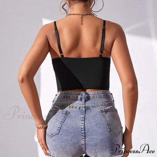 Seductive Lace Fishbone Open-Back Transparent Corset Crop Top croptop-250126