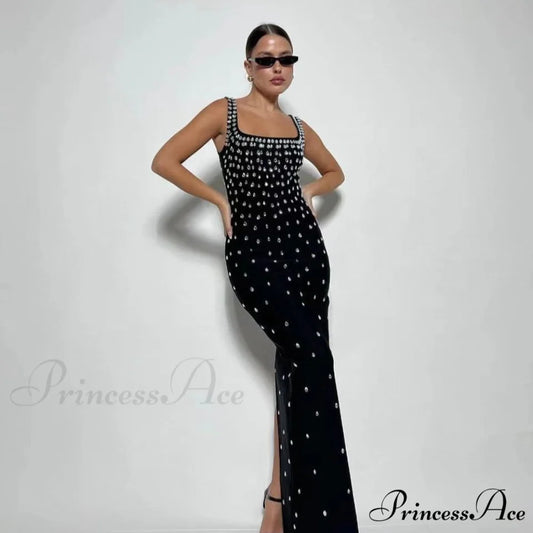 Seductive Open-Backed Gem Bandage Prom Dress for Party promdress-250223