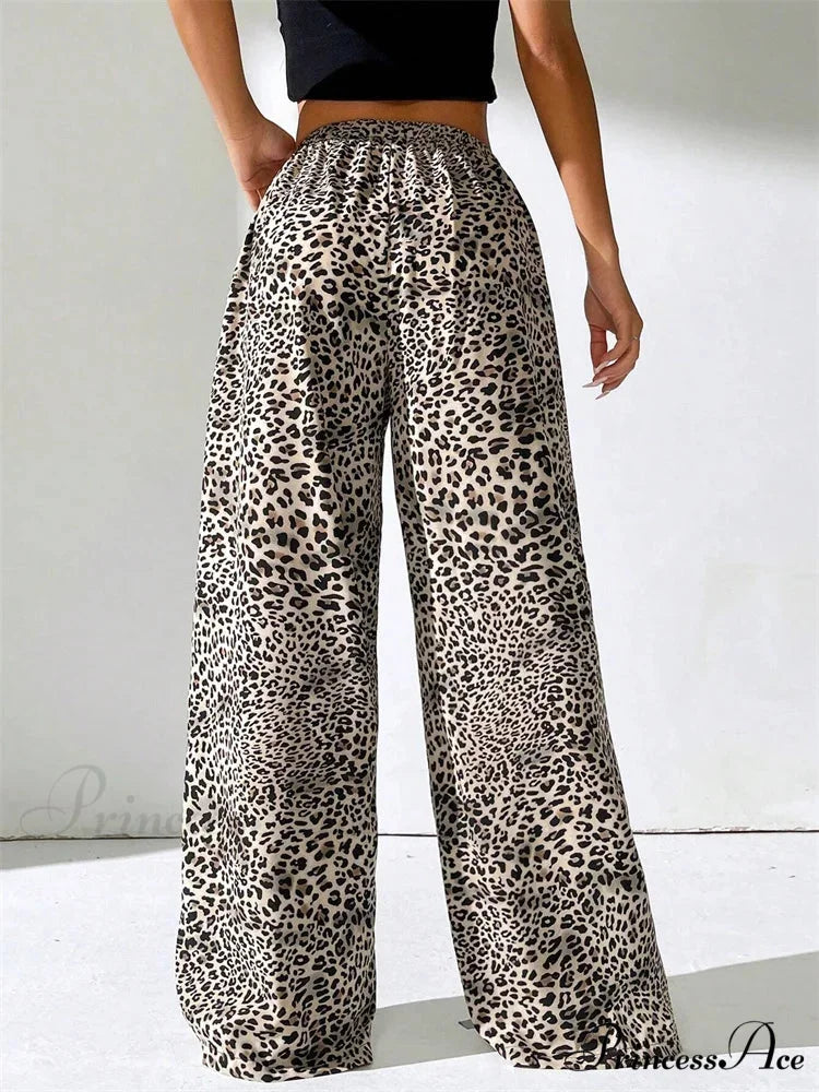 Seductive Striped Side Split Tie-Up Wide-Leg Sweatpant pant-250223