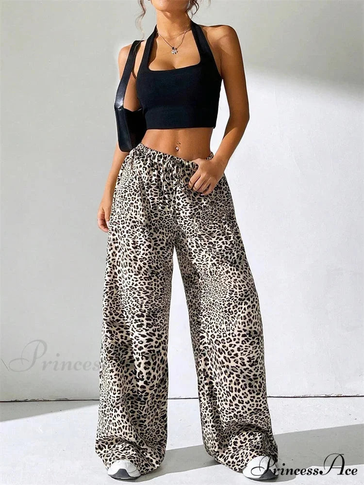Seductive Striped Side Split Tie-Up Wide-Leg Sweatpant pant-250223