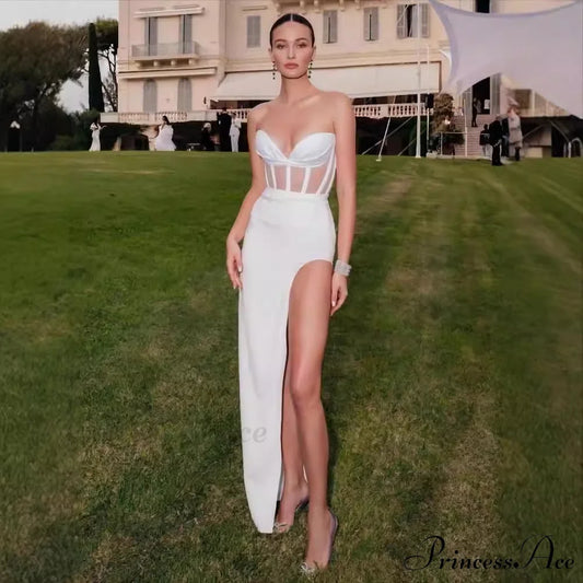 Seductive Transparent Strapless Long Prom Dress promdress-250223