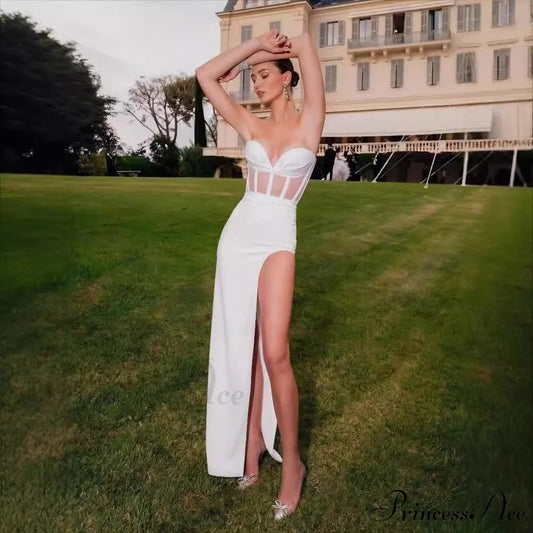 Seductive Transparent Strapless Long Prom Dress promdress-250223