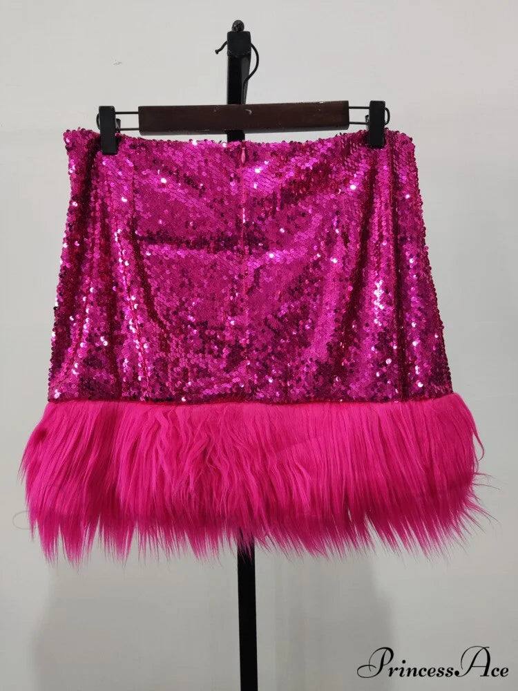 Sequin Feather Women’s Short Party Skirt