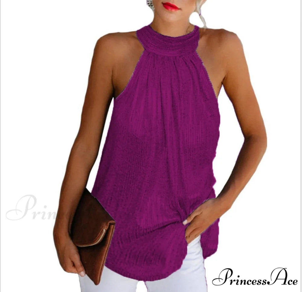 Sequin Glitter Strappy Hang-Neck Swing Clubwear Party Night Tank