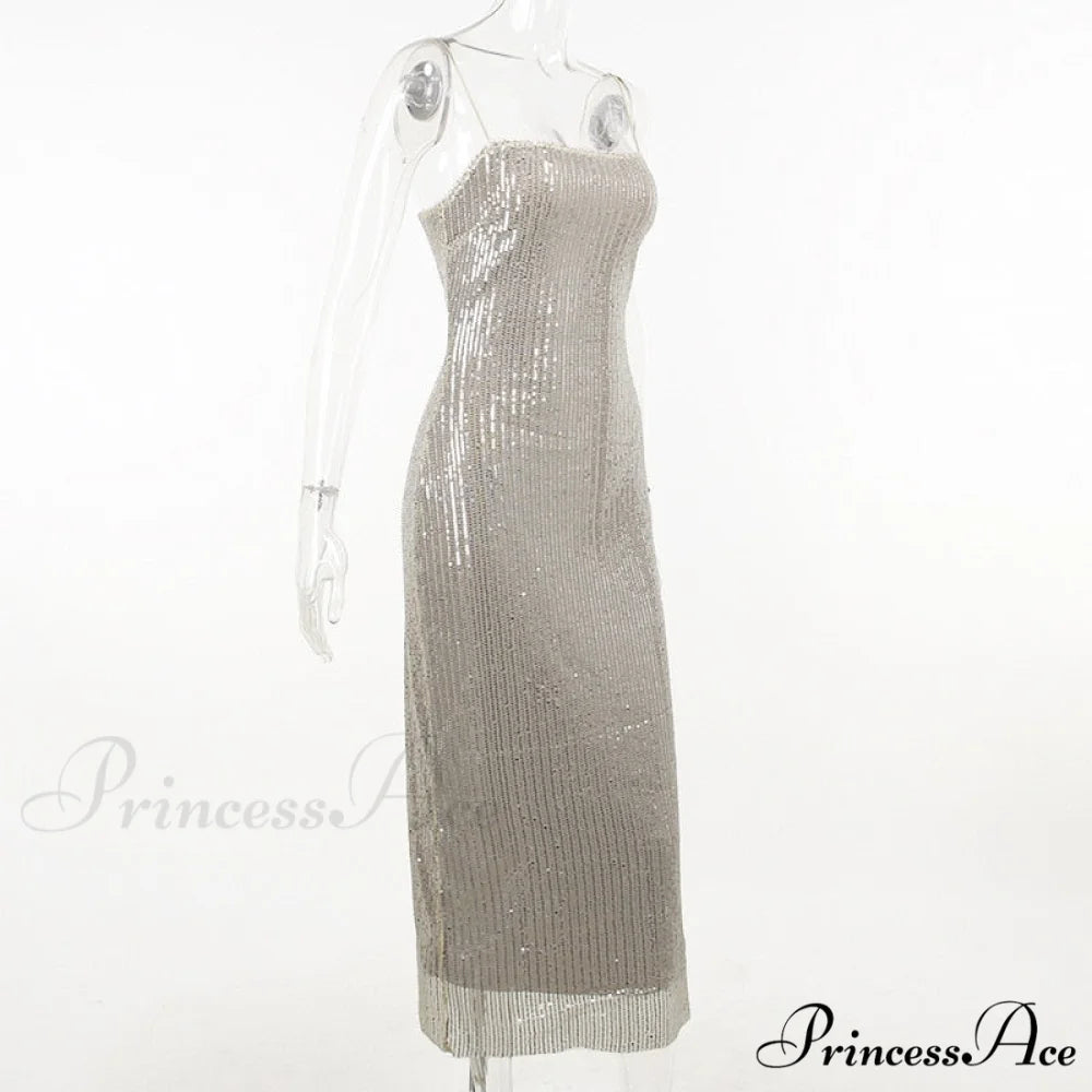 Sequin Mesh Stylish Long Dress