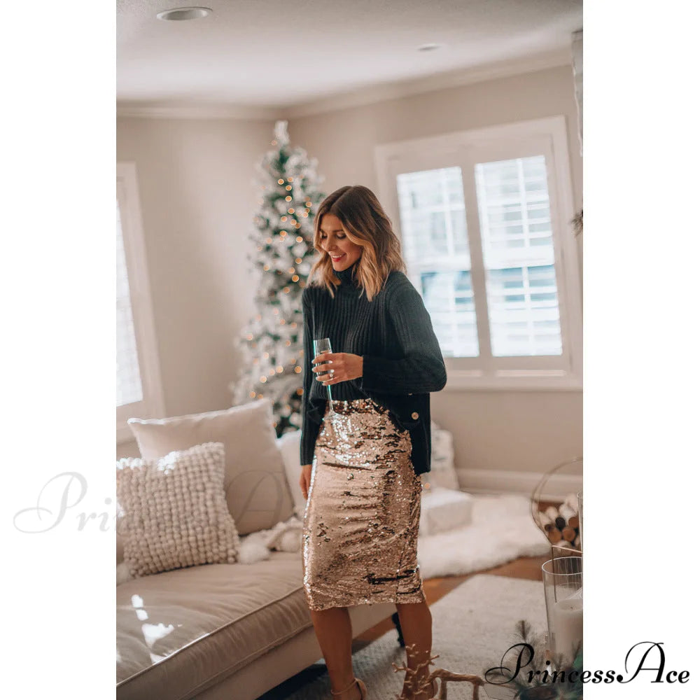 Sequined Bling Fashion Vestido Skirts