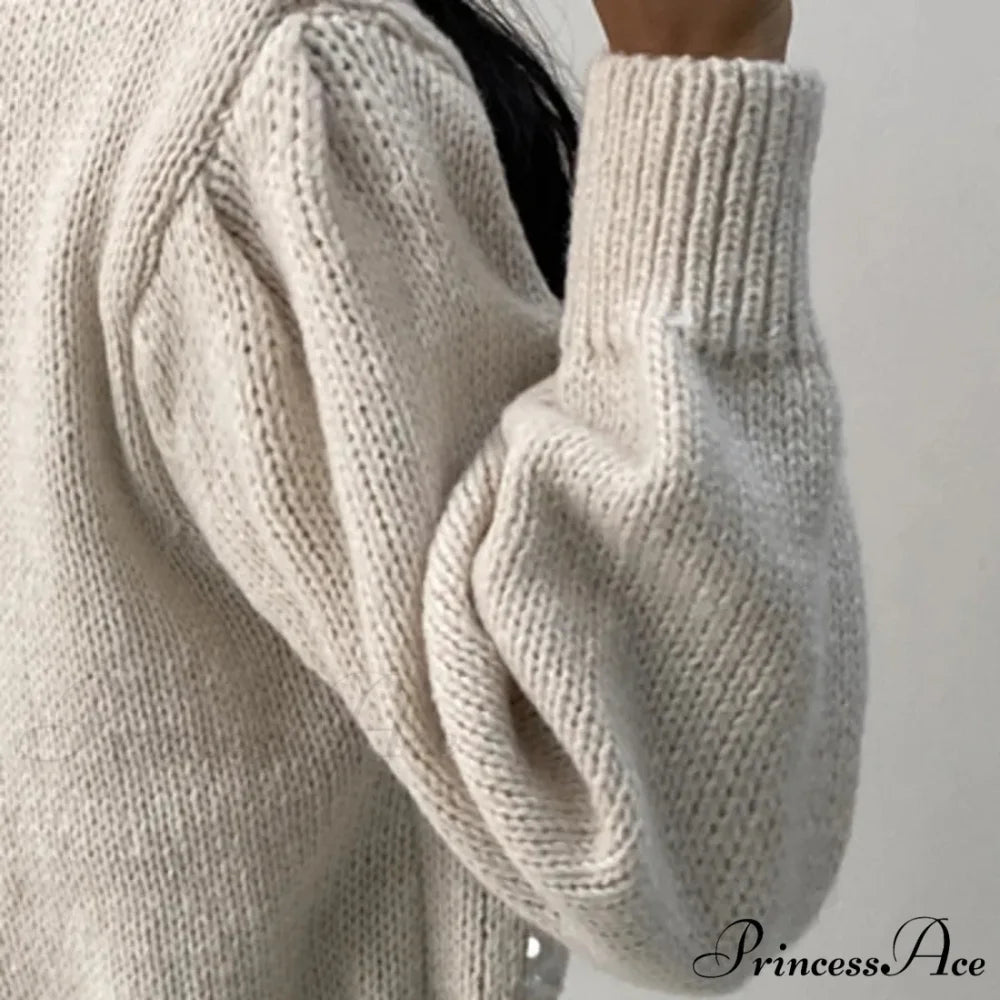 Sequined Knit Long Sleeve Cardigan White / One Size