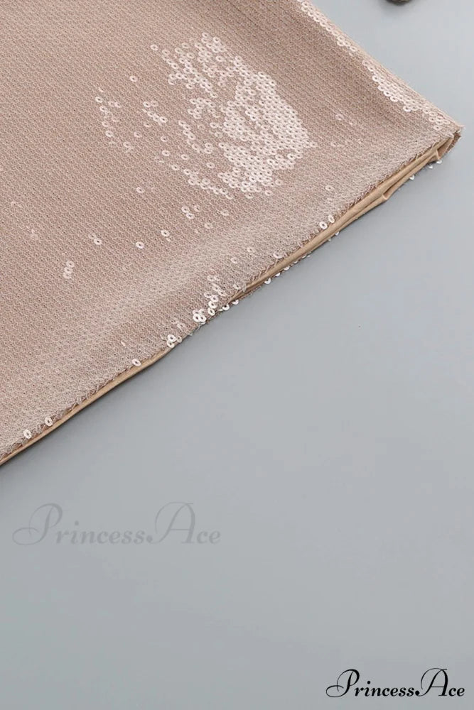 Sequins V Neck Flares Sleeve Pack Hip Dress