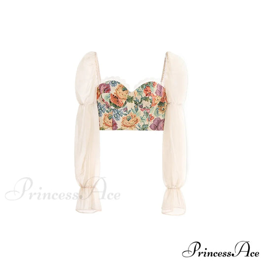 Set Piece - Elegant Vintage Fashion Y2k Party Gown Corset Skirts Warm-Season Mini Top - Evening Blouse Women and for 2