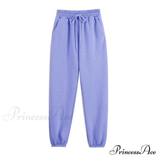 Set - Tracksuit - Hooded Pants Fleece Women’s Color Solid Casual Sweatshirt Autumn/Winter and - Outfit BLUE pants / S