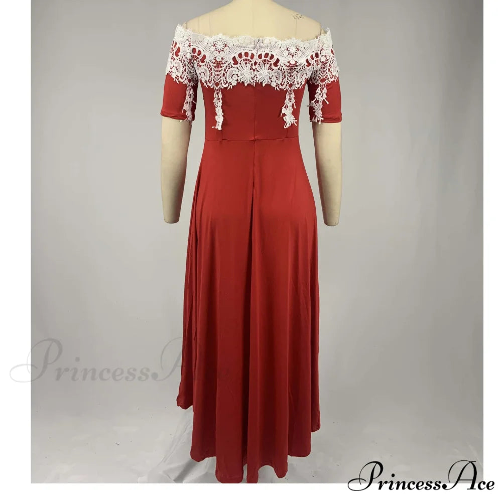 Sexy 5XL Lace One-Shoulder Elegant Gown Irregular Party - Backless Dress