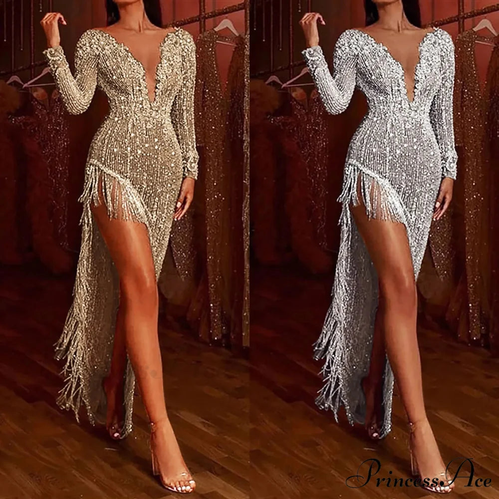 Sexy Asymmetrical Dress Womens Gown Cocktail Bodycon Party Night Christmas Party Dress