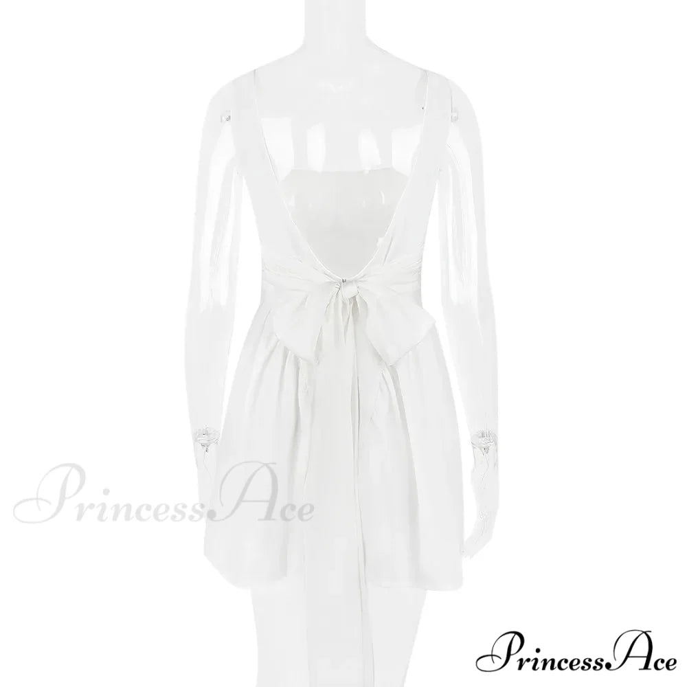 Sexy Backless Bow Mini Dress