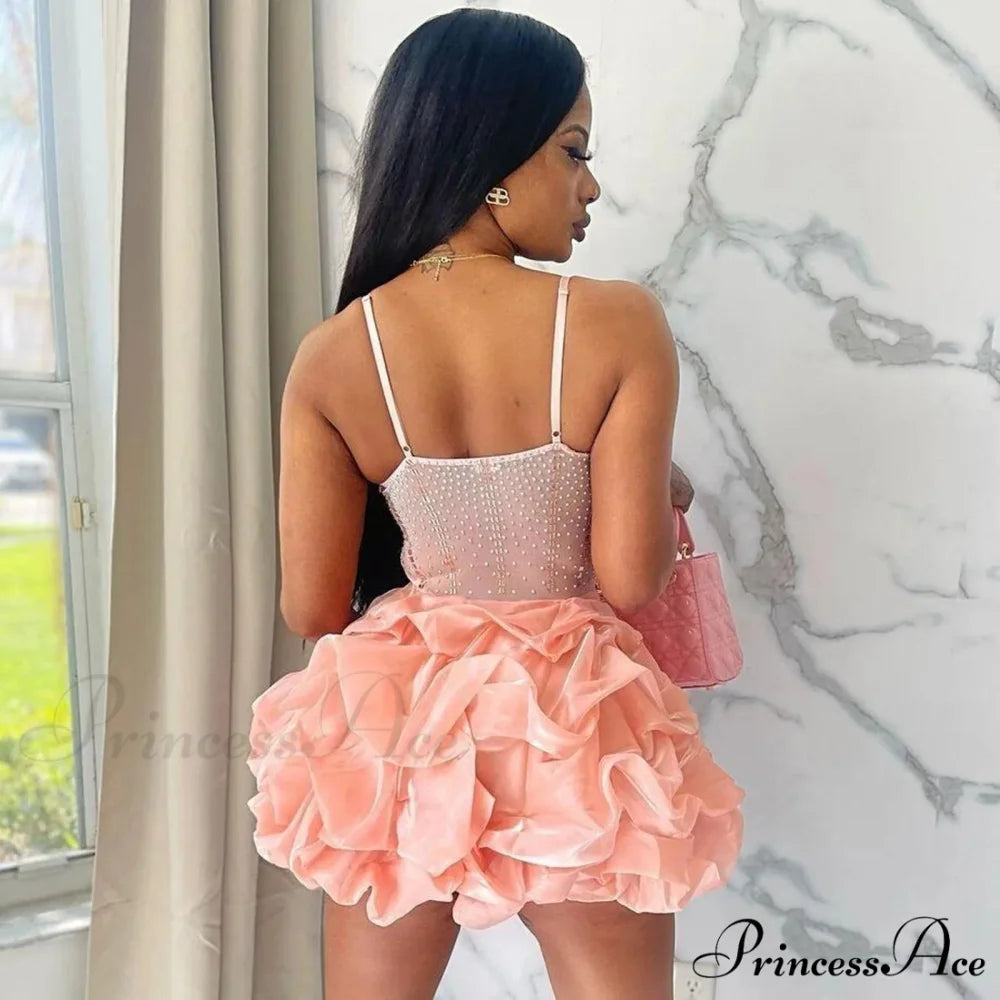 Sexy Backless Tassels Mini Solid Color Sleeveless Bodycon Low Cut V Neck Halter Neck Party Night Club Dress