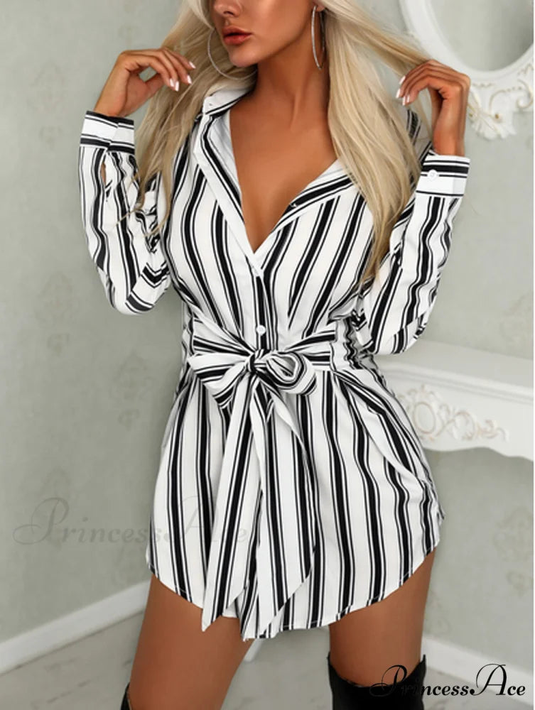 Sexy Bandage Shirt Dress
