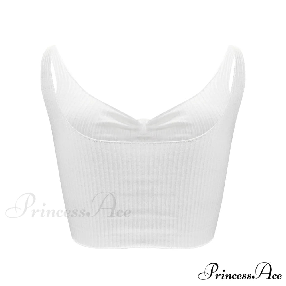 Sexy Bow Tank Tops For Women Bare Midriff Basic Crop Top