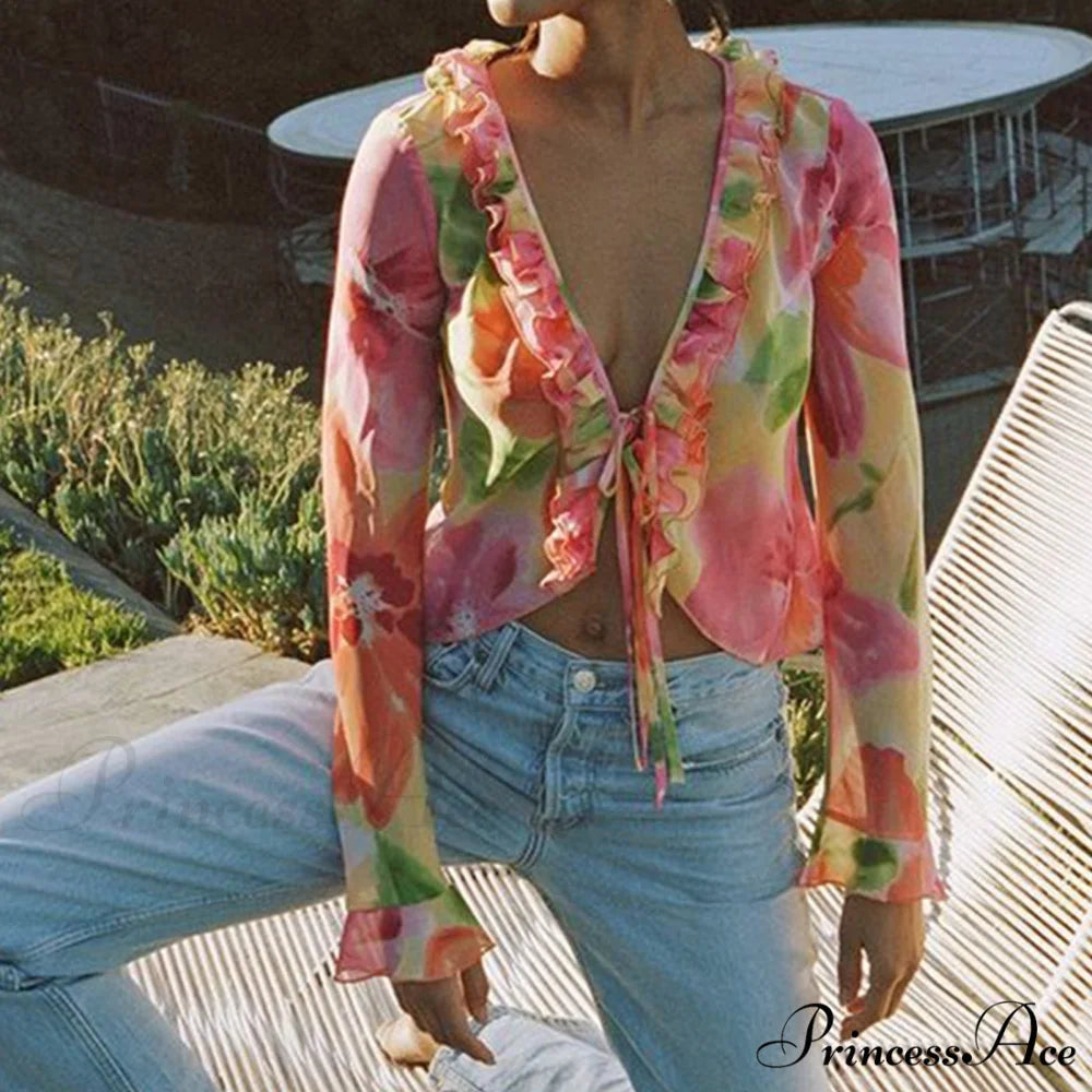 Sexy Casual Sweet See Through Fashion Blouse