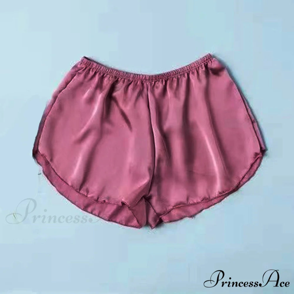Sexy Fashion Satin Pajama Shorts dark red / M
