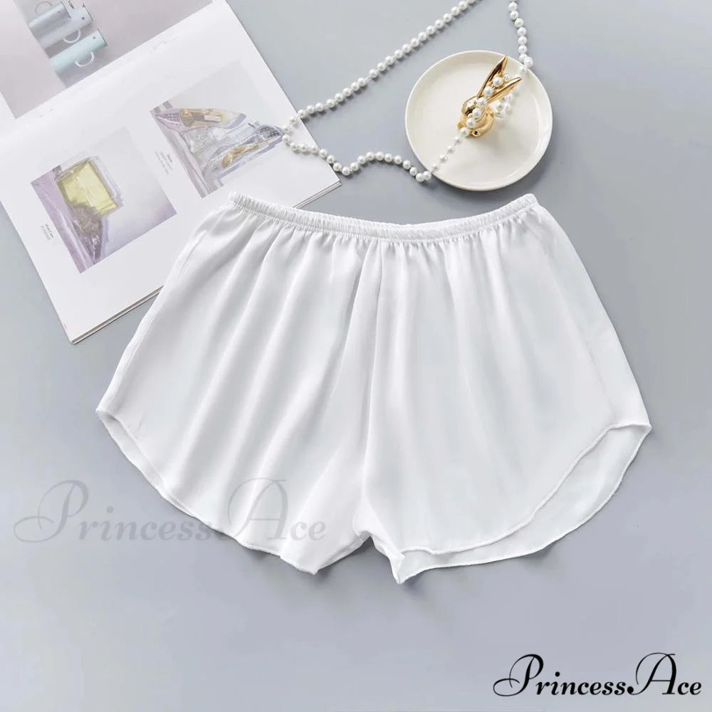 Sexy Fashion Satin Pajama Shorts white / M