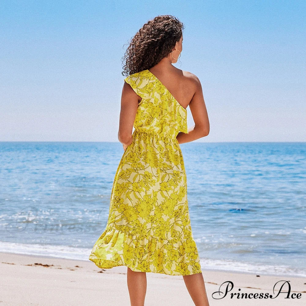 Sexy Green Tropical Leaf Beach Holiday Dress CSN0021EG / L