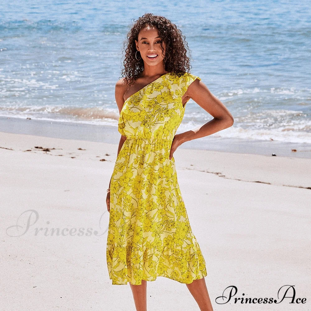 Sexy Green Tropical Leaf Beach Holiday Dress CSN0021EG / L