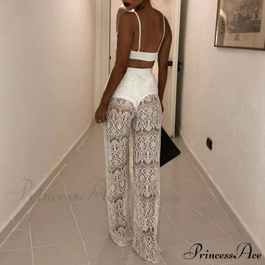 Sexy Lace High Waist Loose Pants