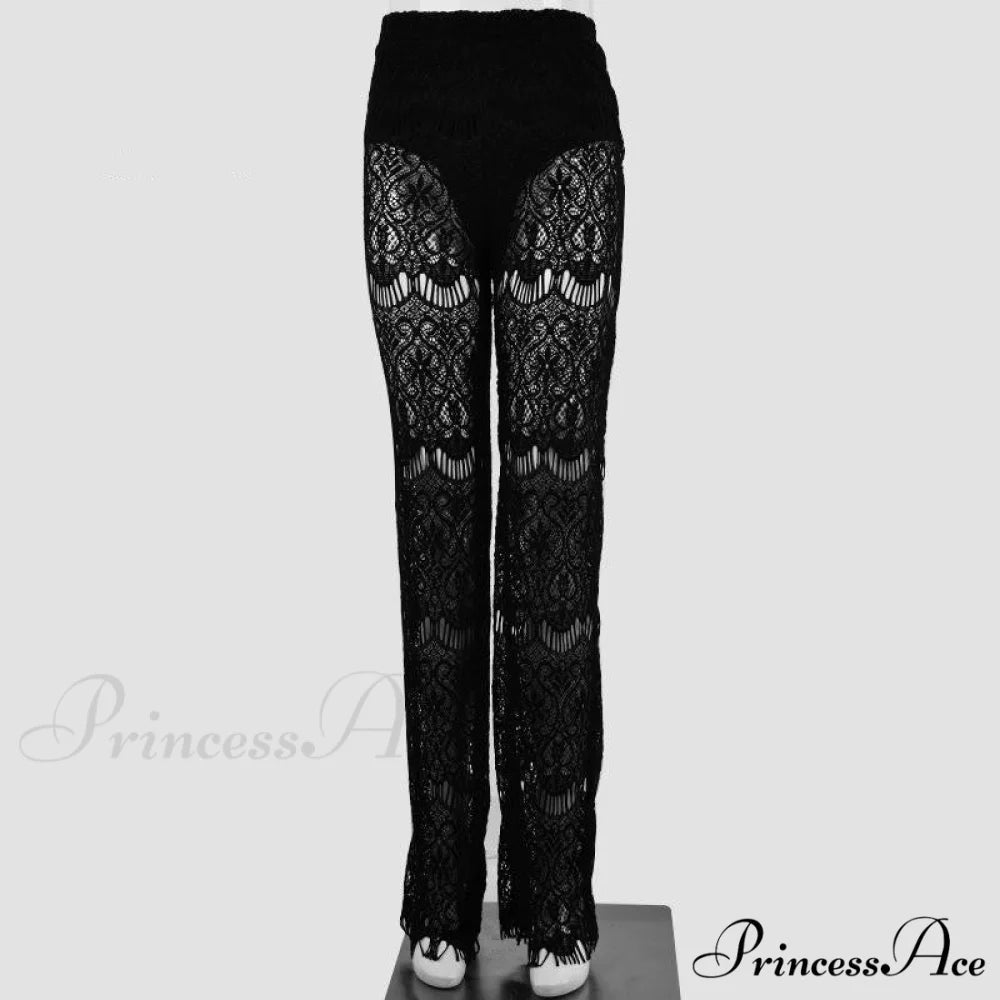 Sexy Lace High Waist Loose Pants