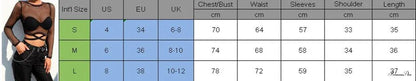 Sexy Lace-up Fishing Net Short Black Hollow Out Stylish Elegant Trendy Chic Crop Top