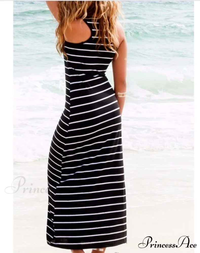 Sexy Lady Stripe Beach Dress black / S
