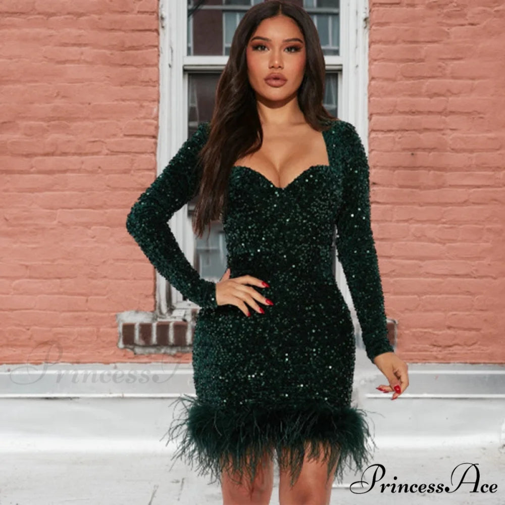 Sexy Luxury High Trendy Waist Short Dress