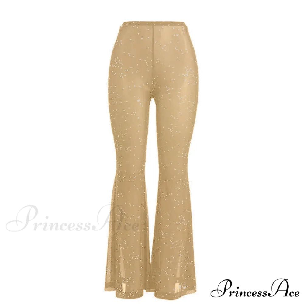 Sexy Mesh See-through Trouser Khaki / XS