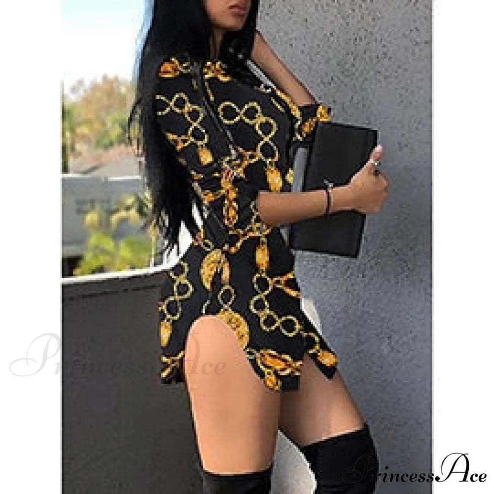 Sexy Nightclub Lace Short Dress black / S