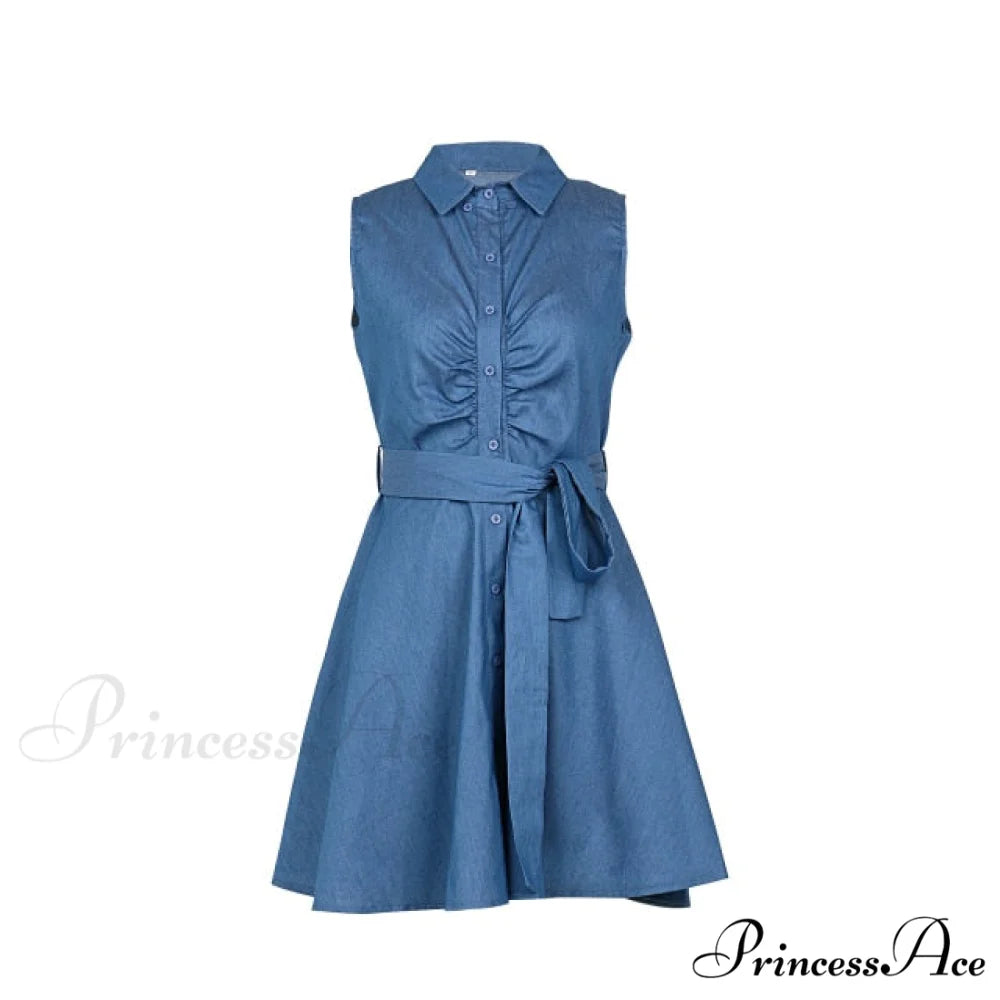 Sexy Party Colorful Print Dress Blue / S