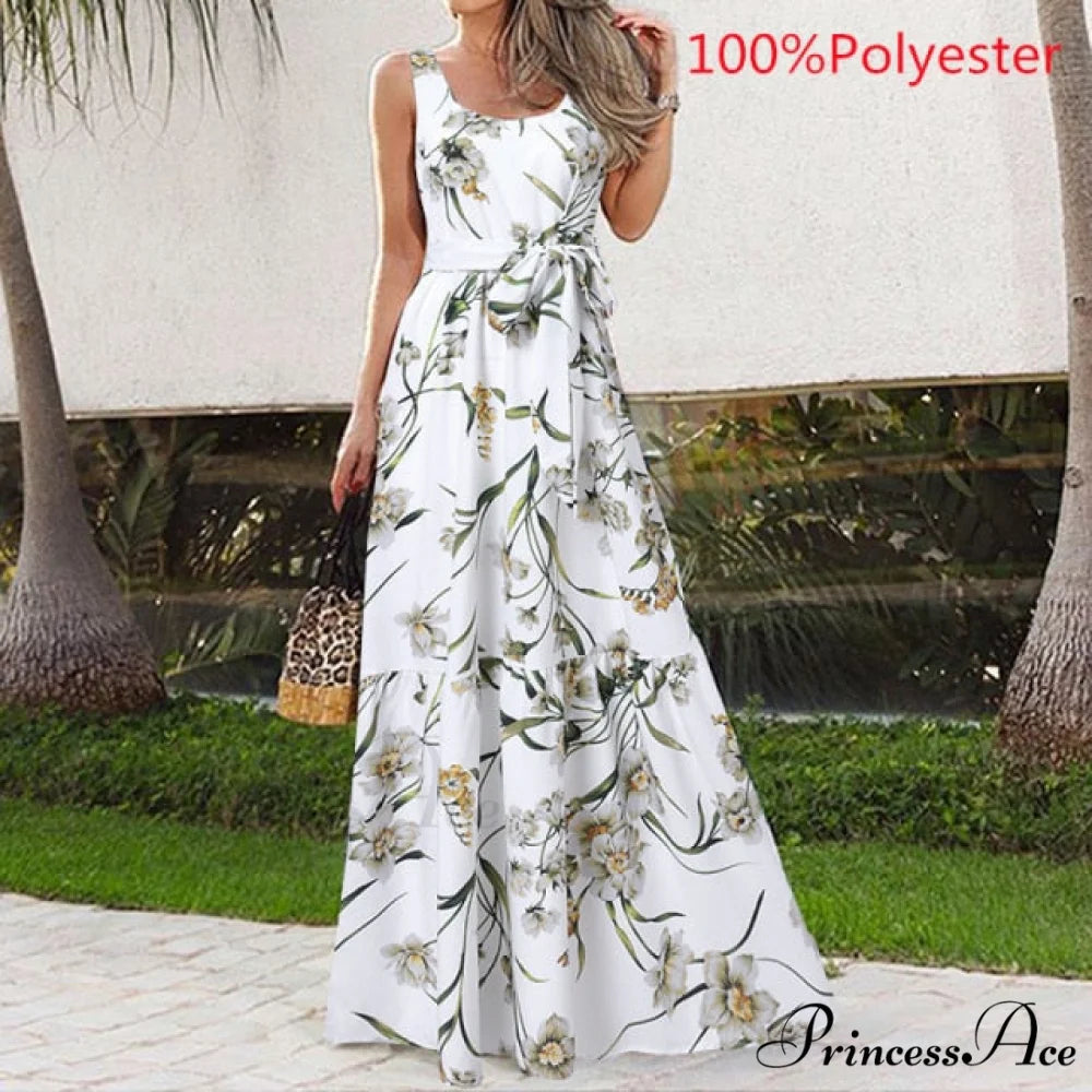 Sexy Party Maxi Sleeveless Floral Print Dress