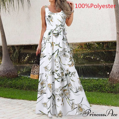 Sexy Party Maxi Sleeveless Floral Print Dress