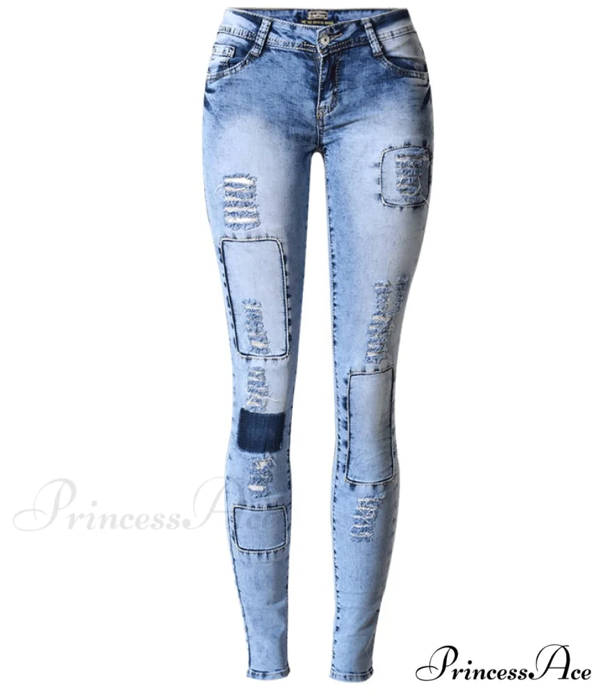 Sexy Push Up Denim Women Fashion Jeans Sky Blue / 36