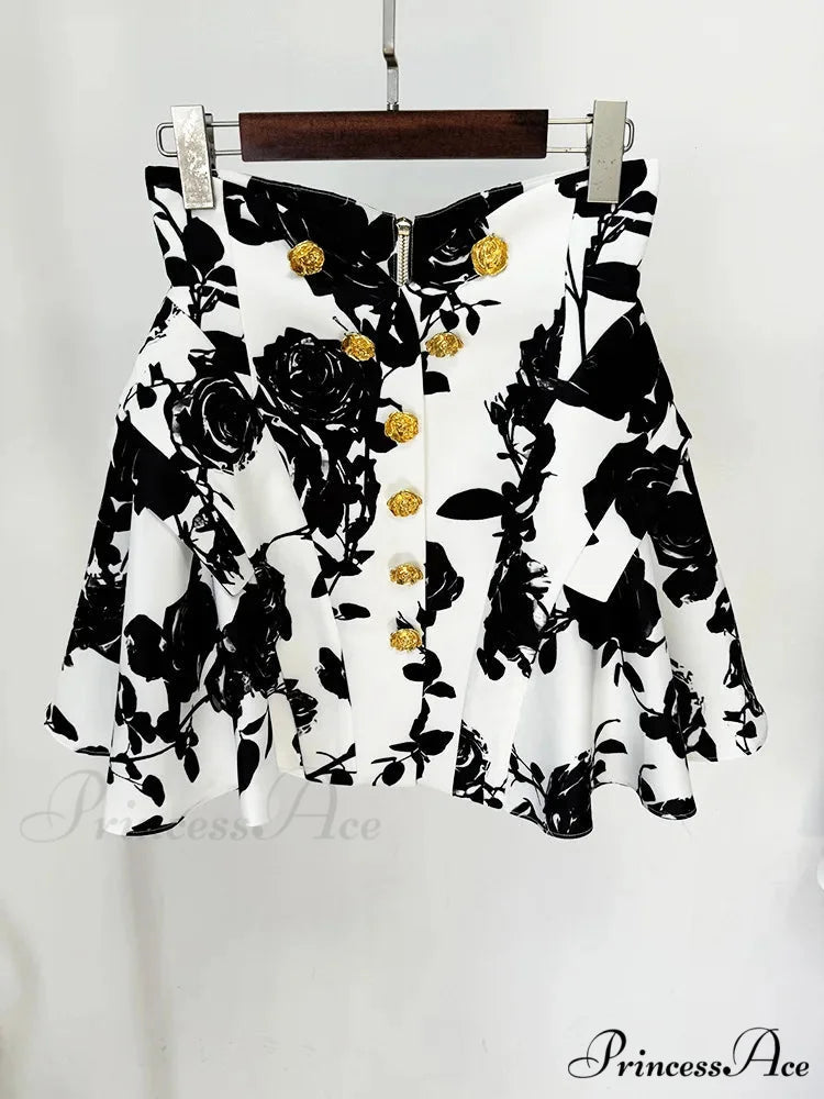 Sexy Skirts Two Piece Set Long Sleeve High Waist Christmas Party Dress BLACK / S