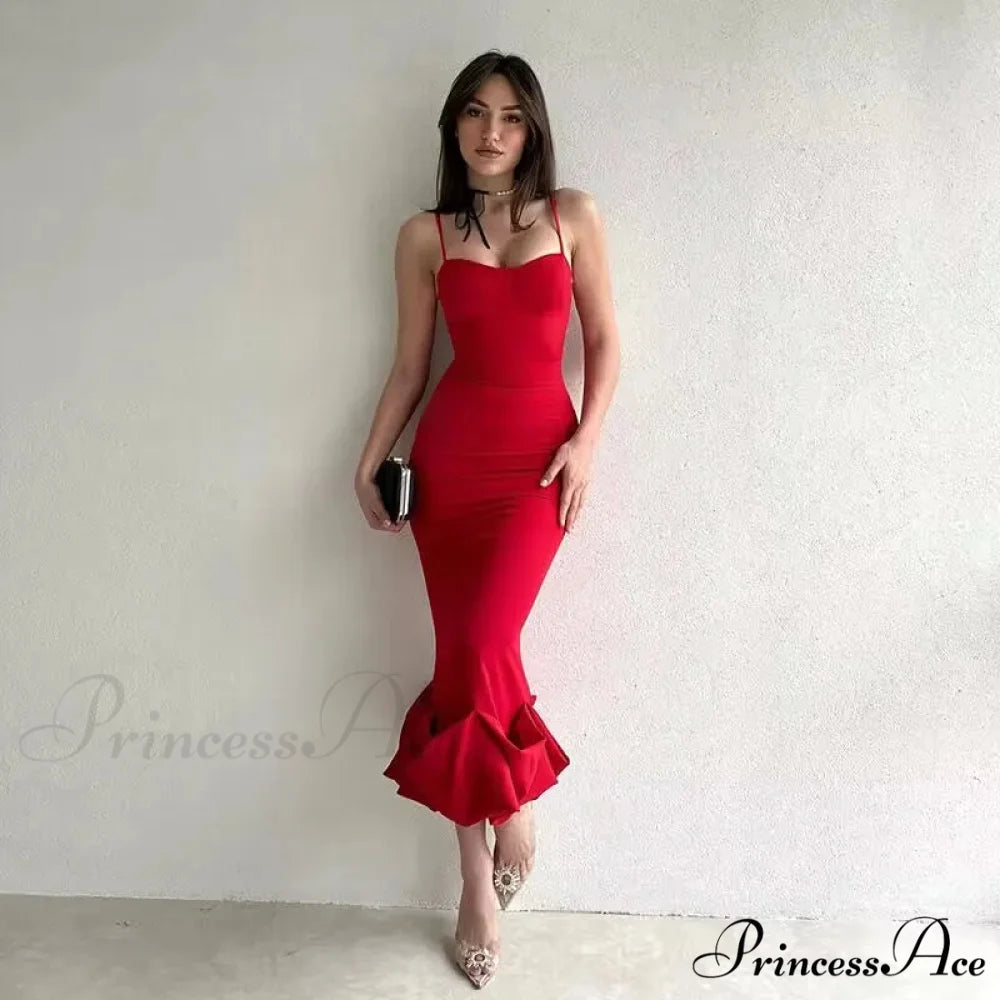 Sexy Slanted One Shoulder Modern Slim Chain Floral Maxi Dress Red / L