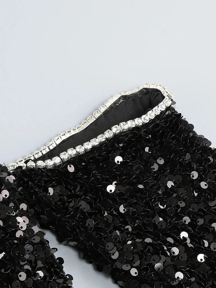 Sexy Slash Neck Long Sleeve Sparkling Sequins Dress Off Shoulder Christmas Party Dress