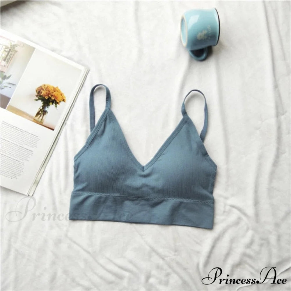 Sexy Solid Color Cami Tank Top Blue / M