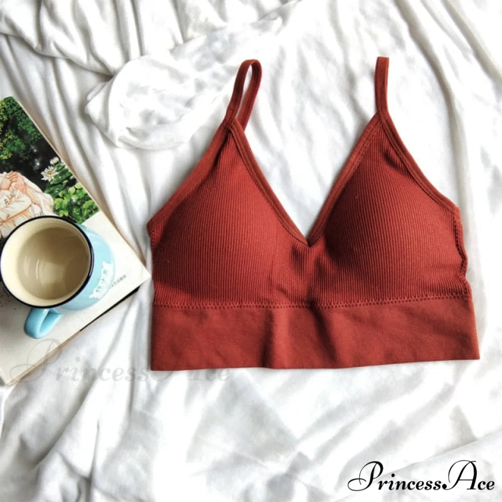 Sexy Solid Color Cami Tank Top Caramel / M