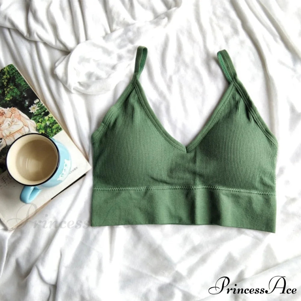 Sexy Solid Color Cami Tank Top Green / M