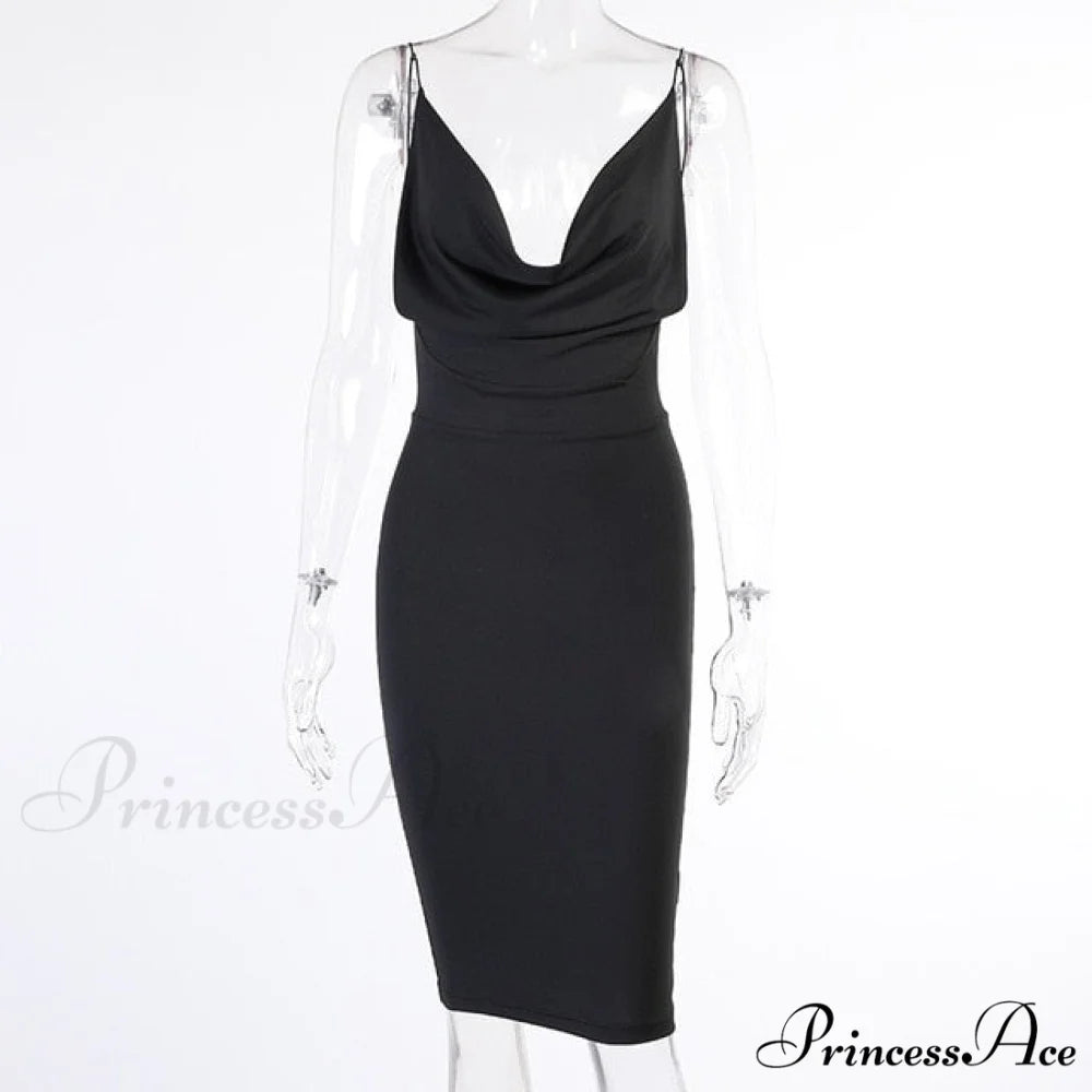 Sexy Streetwear Party Elegant Club Dresses black / S