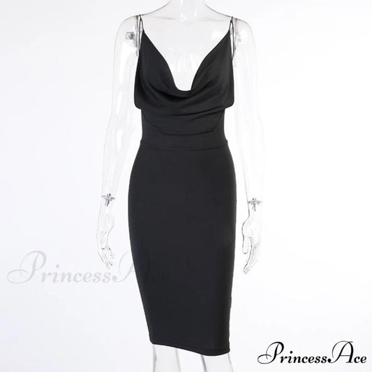 Sexy Streetwear Party Elegant Club Dresses black / S