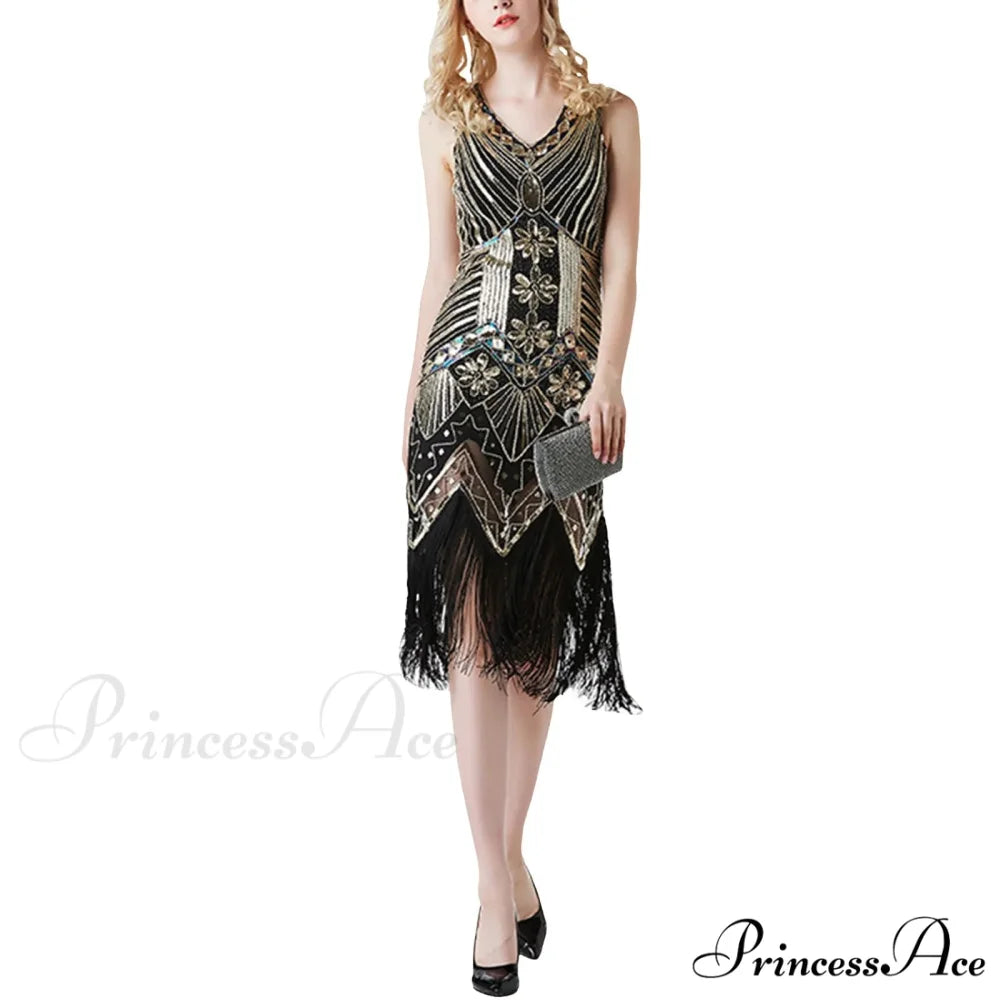 Sexy Suspender Slim Fit Sequin Evening Gown Long Summer Elegant Spaghetti Strap Party Dress Black / S